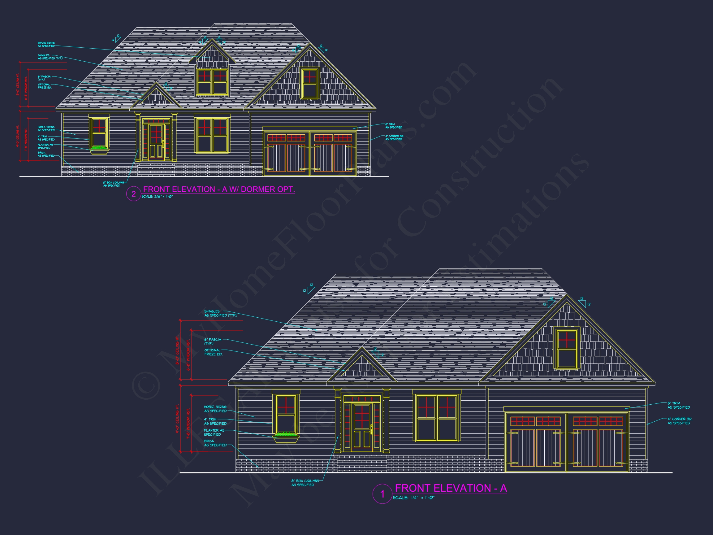 Craftsman 1.5-Story House Plan with Vaulted Ceilings & Porches