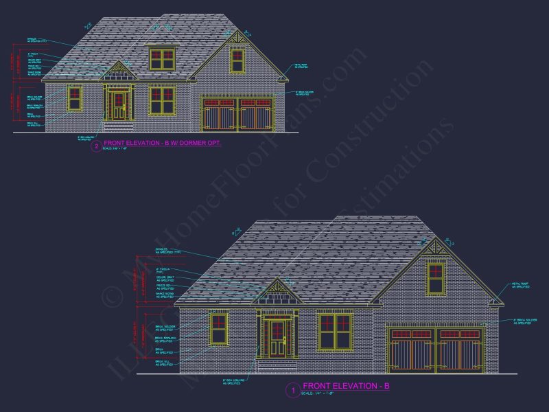 Craftsman 1.5-Story House Plan with Vaulted Ceilings & Porches