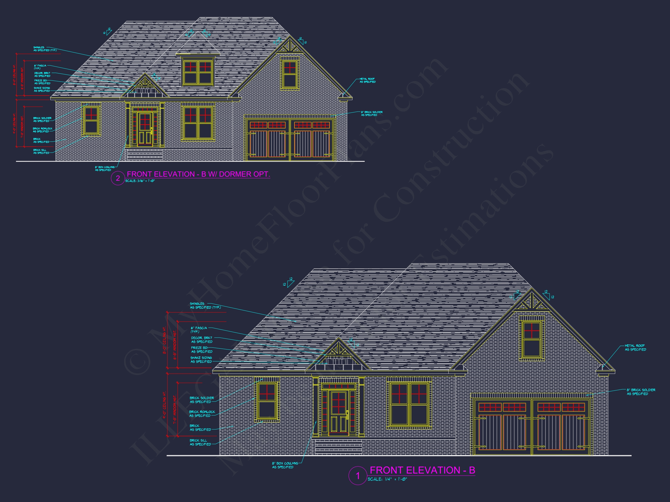 Craftsman 1.5-Story House Plan with Vaulted Ceilings & Porches