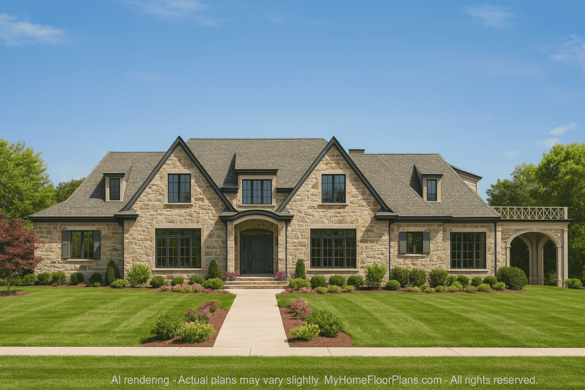 Craftsman Garage House Plan with Bonus Attic and CAD Blueprints