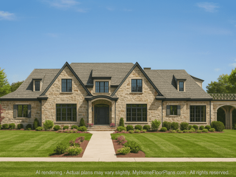 Craftsman Garage House Plan with Bonus Attic and CAD Blueprints