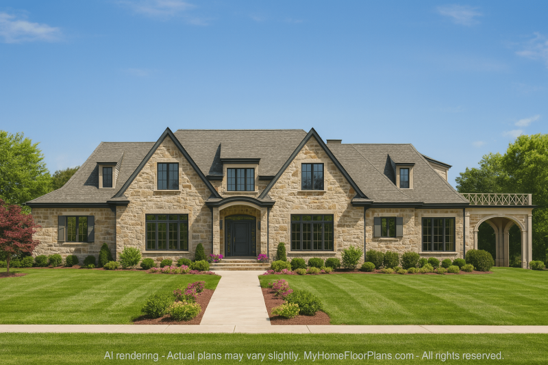 Craftsman Garage House Plan with Bonus Attic and CAD Blueprints