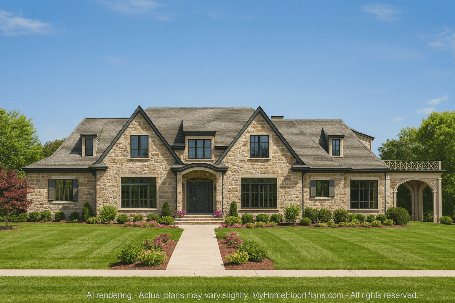 Craftsman Garage House Plan with Bonus Attic and CAD Blueprints