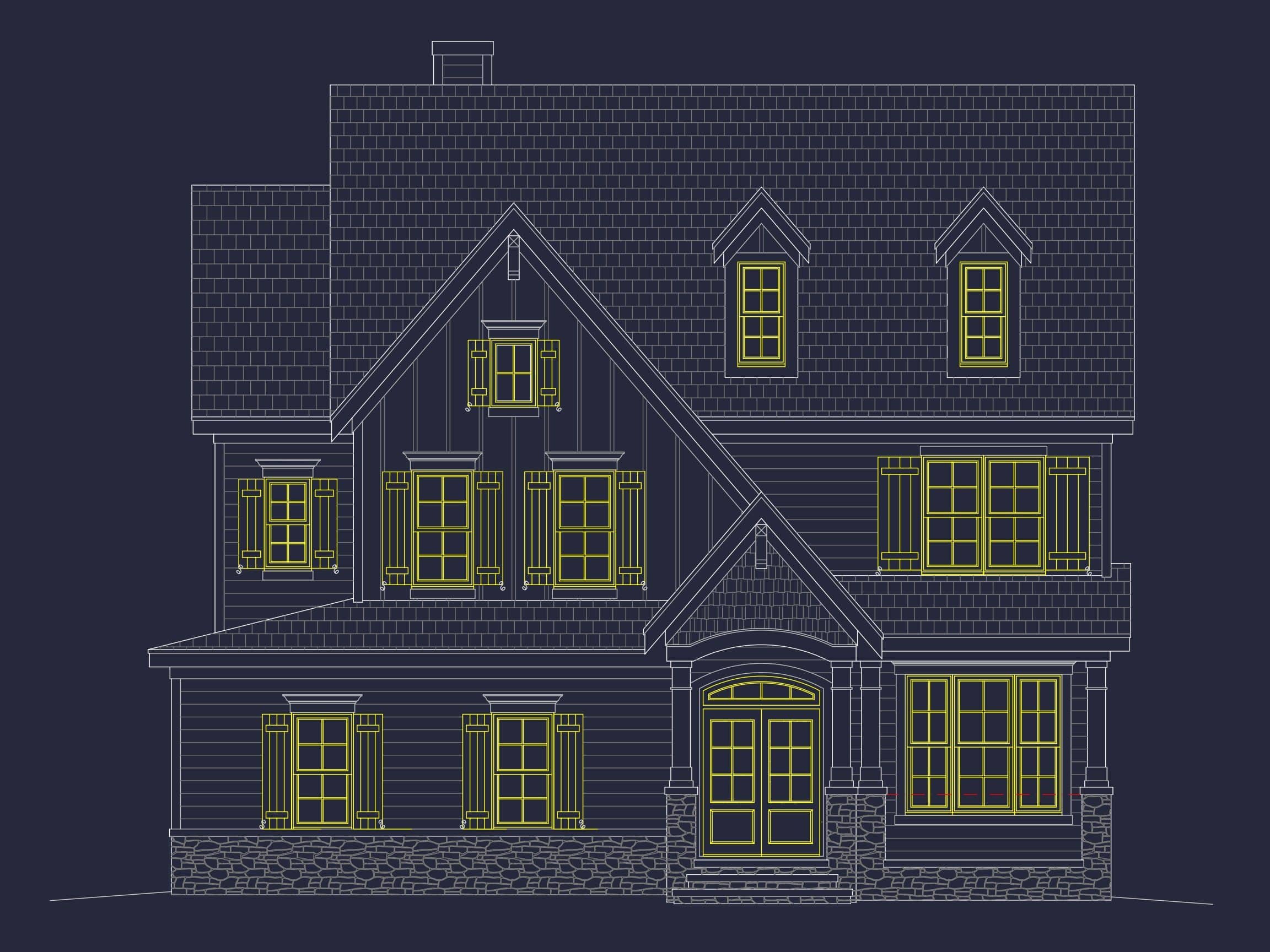 Craftsman-Home-Floor-Plan-Blueprint-CAD-for-Designers