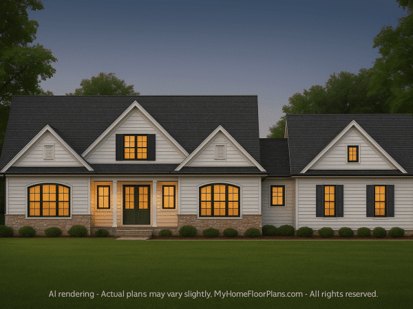 Craftsman Home Floor Plan with 4 Beds, CAD Designs & Blueprint