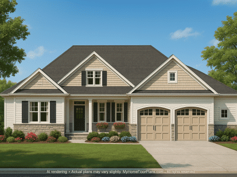 Craftsman Home Floor Plan with CAD Designs and Blueprints