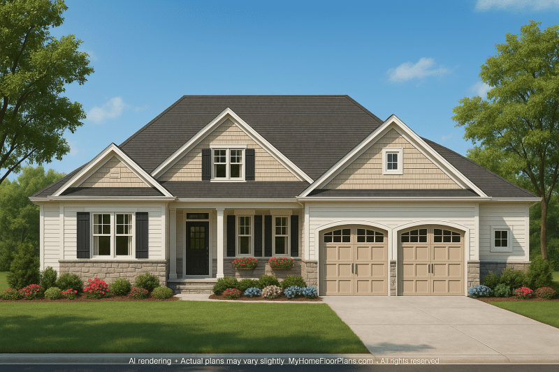 Craftsman Home Floor Plan with CAD Designs and Blueprints