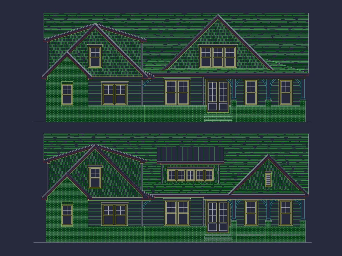 Craftsman Home Floor Plan with Spacious Design & CAD Blueprint