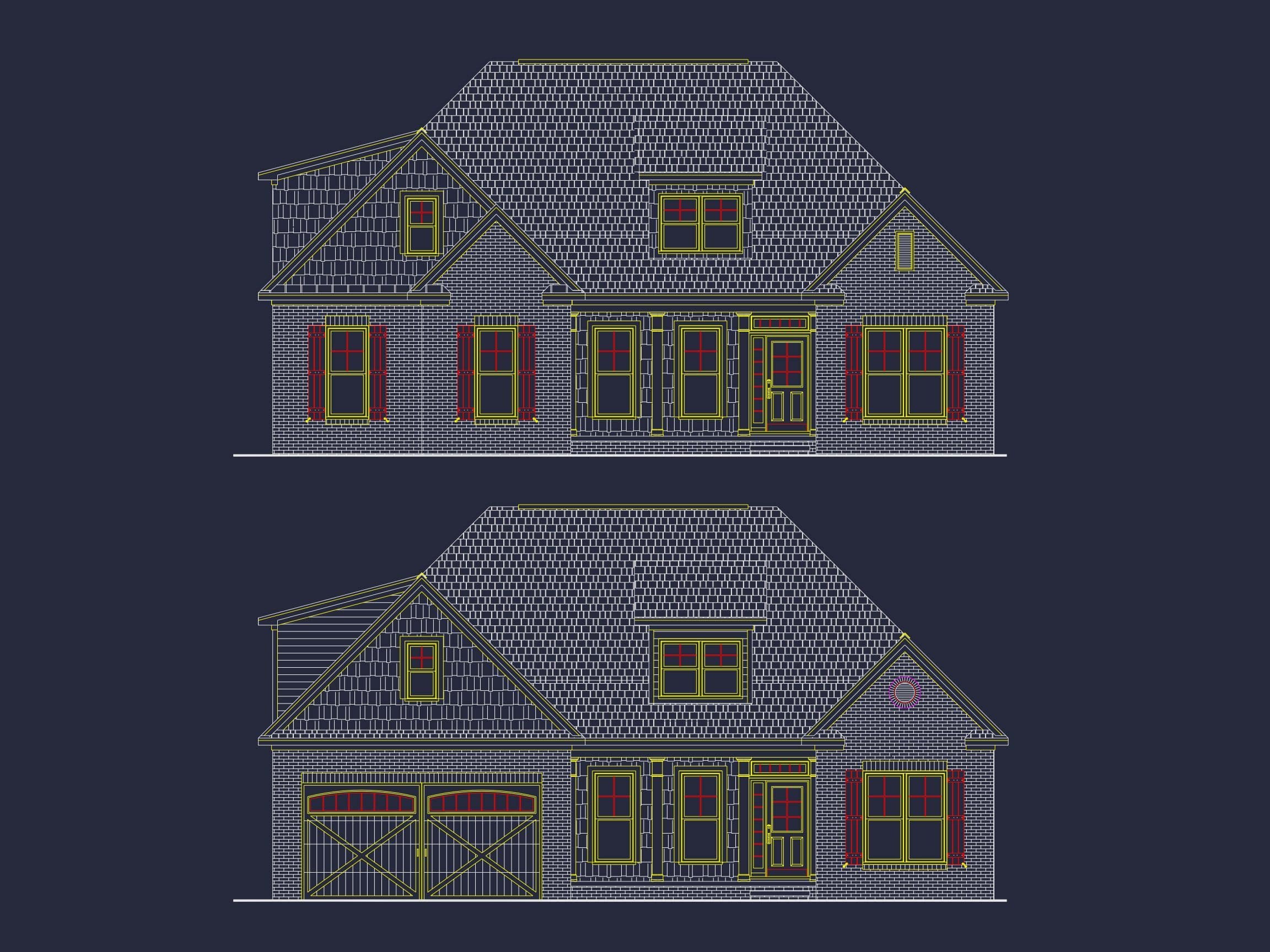 Craftsman-Home-Plan-1.5-Story-Blueprint-with-Garage