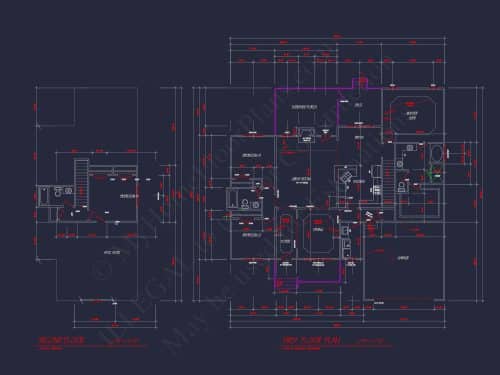 Craftsman Home Plan 3-Bedroom Floor Plan Blueprint Design