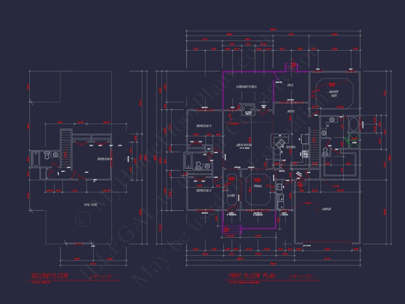 Craftsman Home Plan 3-Bedroom Floor Plan Blueprint Design