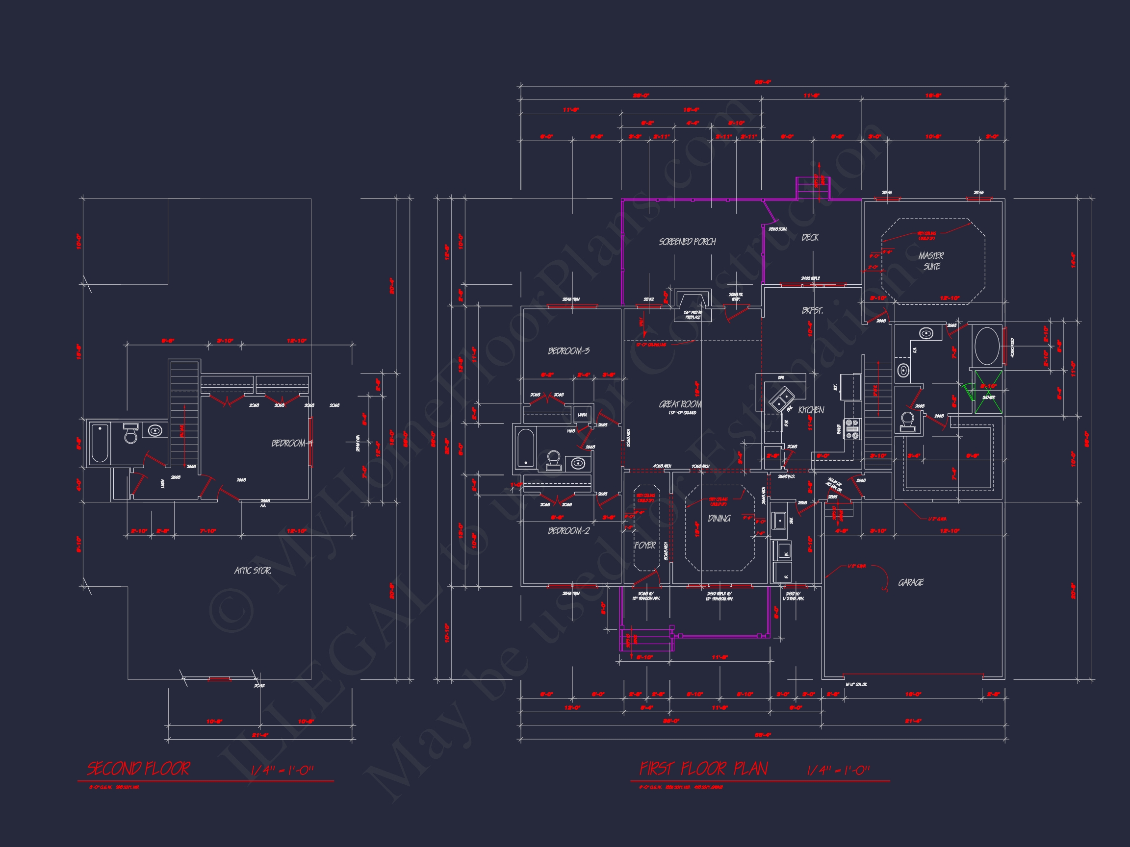 Craftsman Home Plan 3-Bedroom Floor Plan Blueprint Design