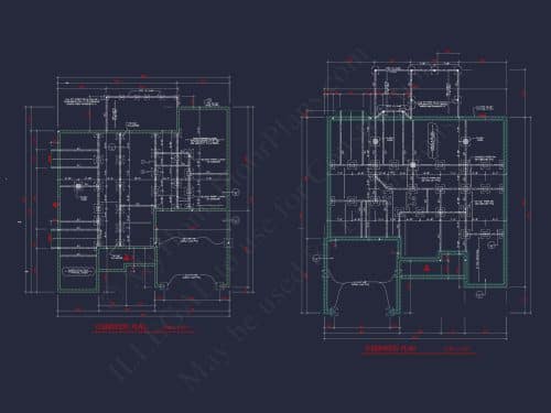Craftsman Home Plan 3-Bedroom Floor Plan Blueprint Design