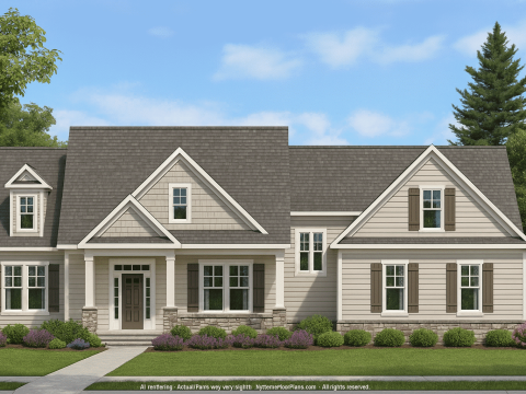 Craftsman Home Plan Floor Plan, CAD Designs & Blueprint
