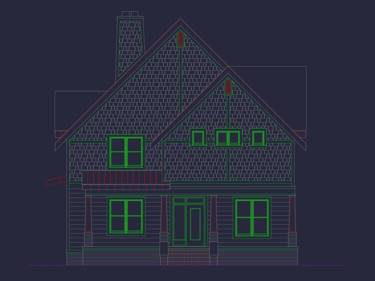 Craftsman-Home-Plan-w2-Story4-Bed3-Bath-2-Car-Garage-Blueprint