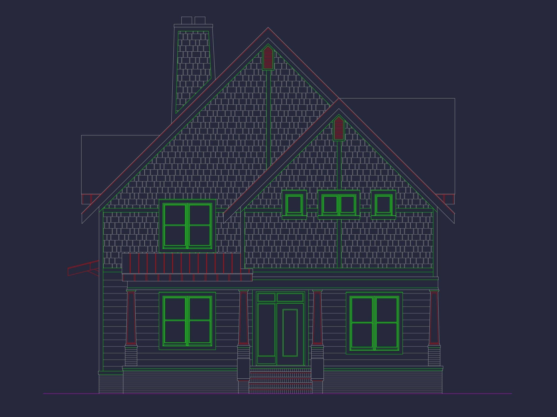 Craftsman-Home-Plan-w2-Story4-Bed3-Bath-2-Car-Garage-Blueprint