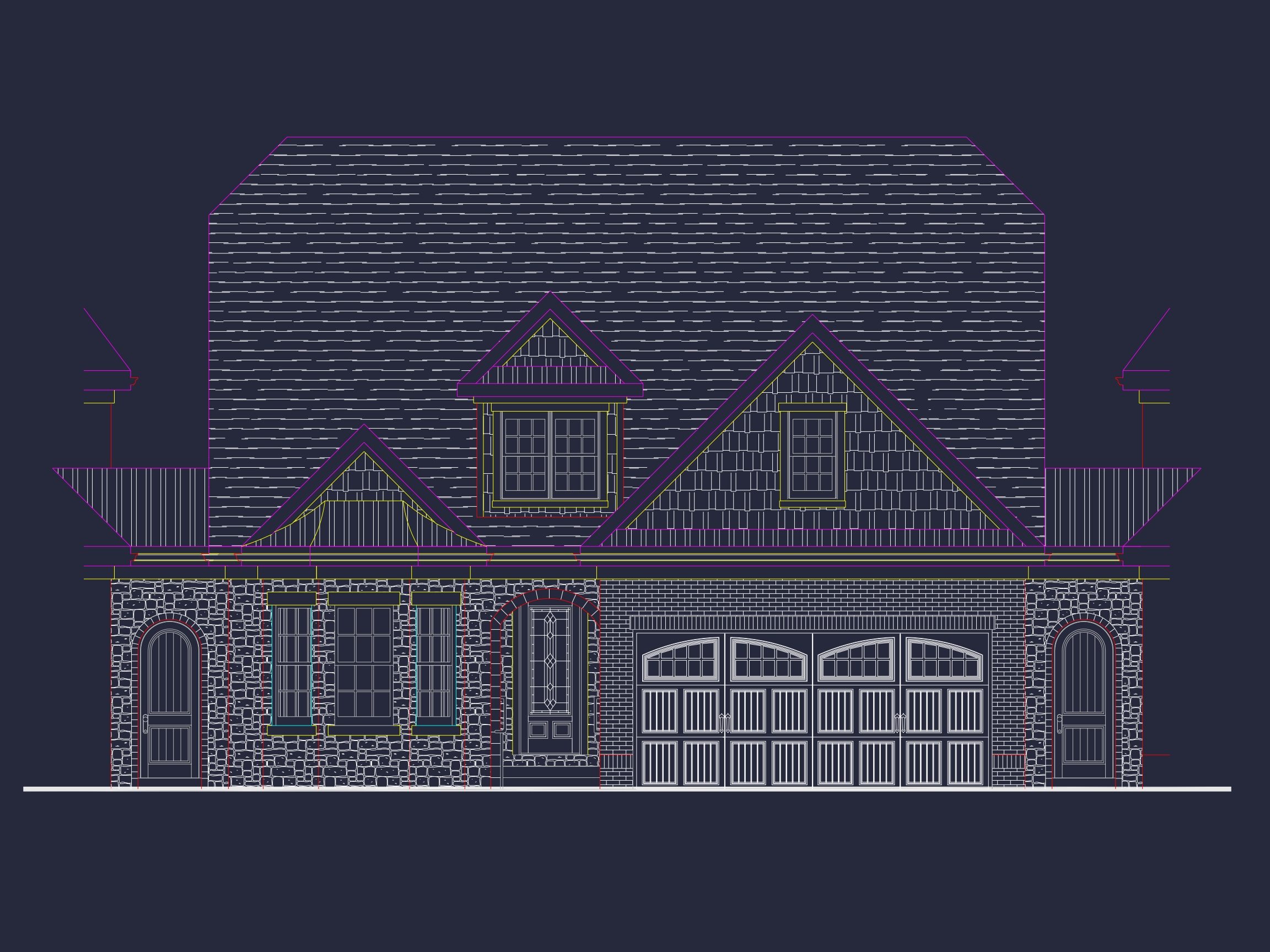 Craftsman Home Plan with 2 Floors, CAD Designs & Blueprint (25)