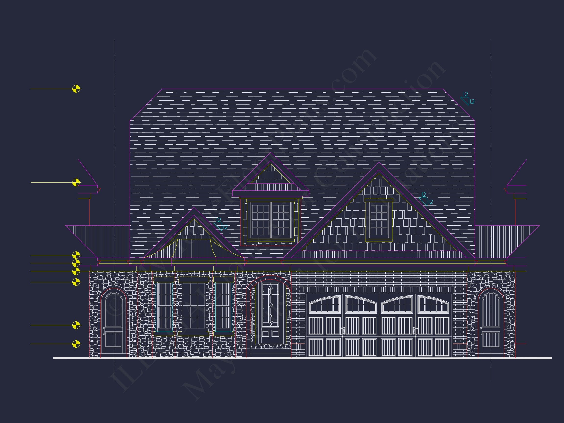 Craftsman Home Plan with 2 Floors, CAD Designs & Blueprint (26)