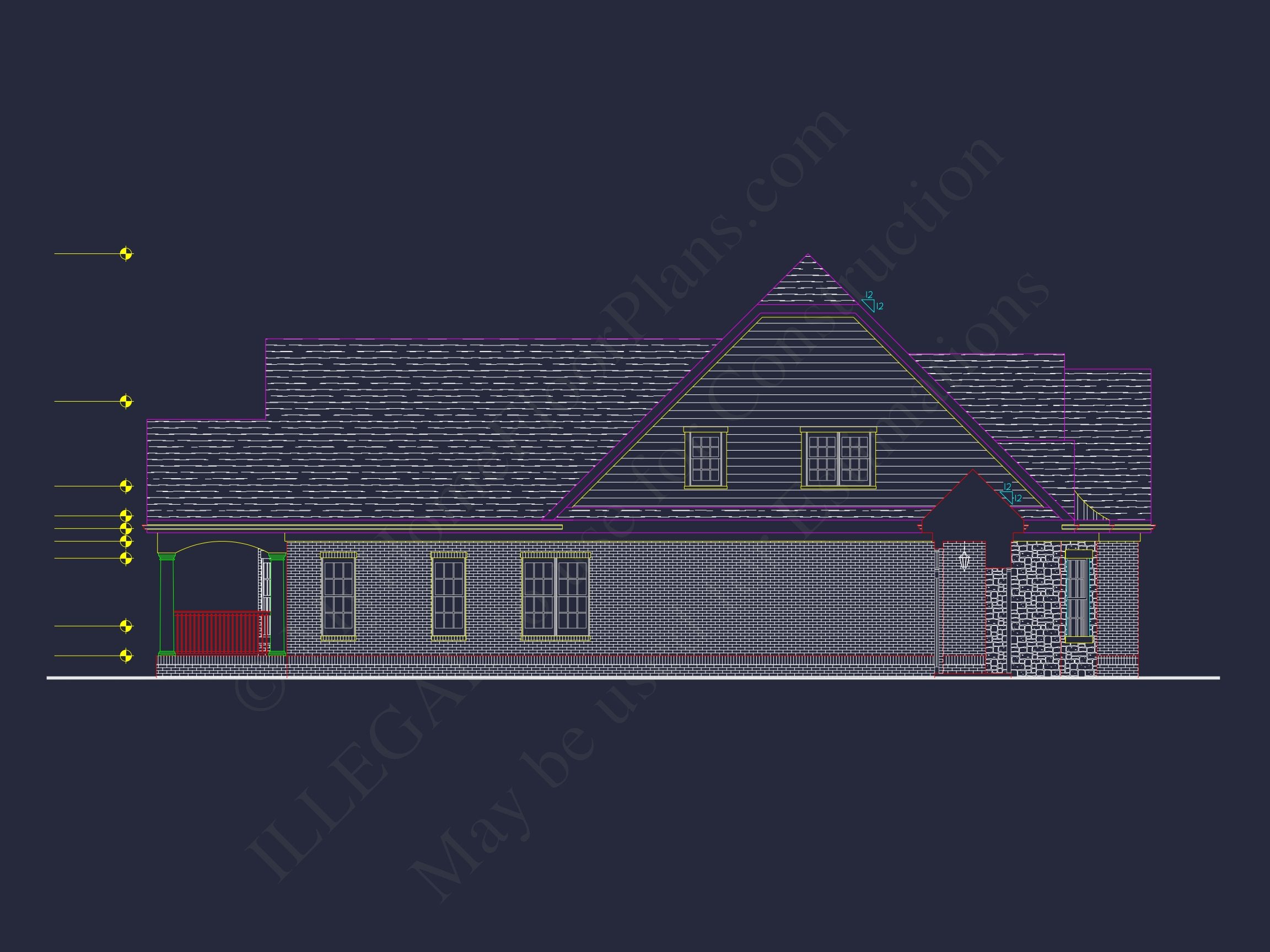 Craftsman Home Plan with 2 Floors, CAD Designs & Blueprint (27)