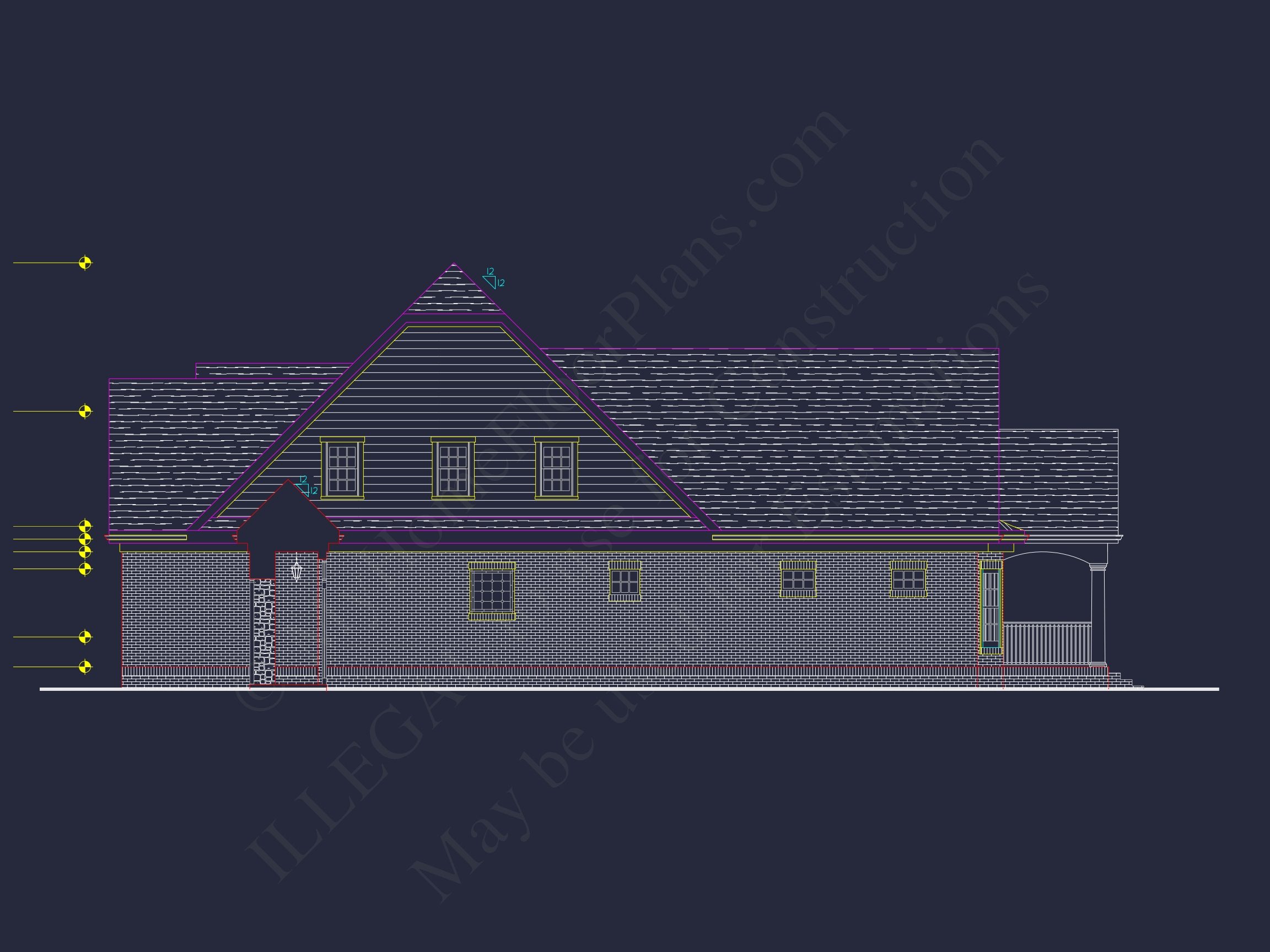 Craftsman Home Plan with 2 Floors, CAD Designs & Blueprint (28)