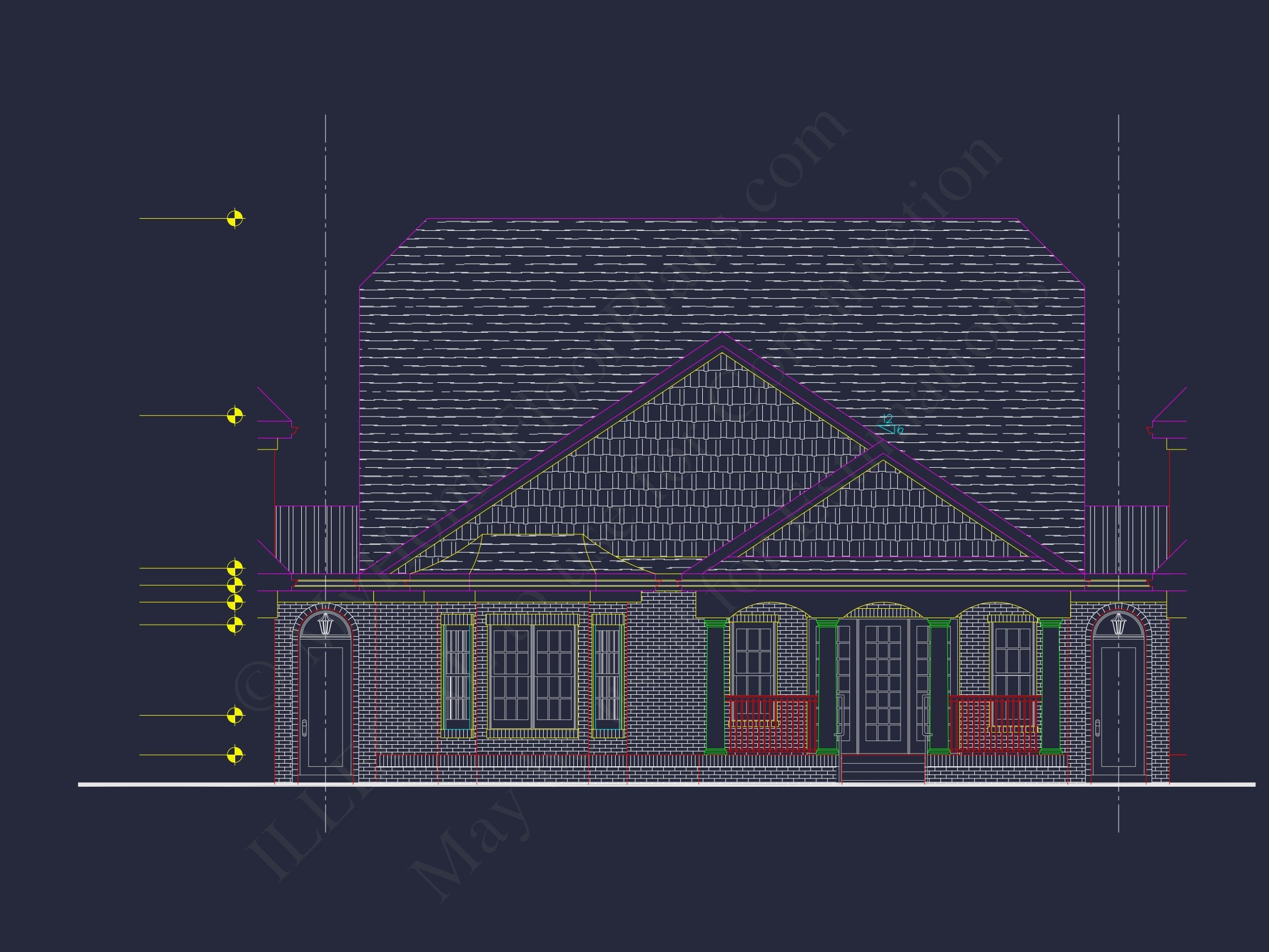 Craftsman Home Plan with 2 Floors, CAD Designs & Blueprint (29)