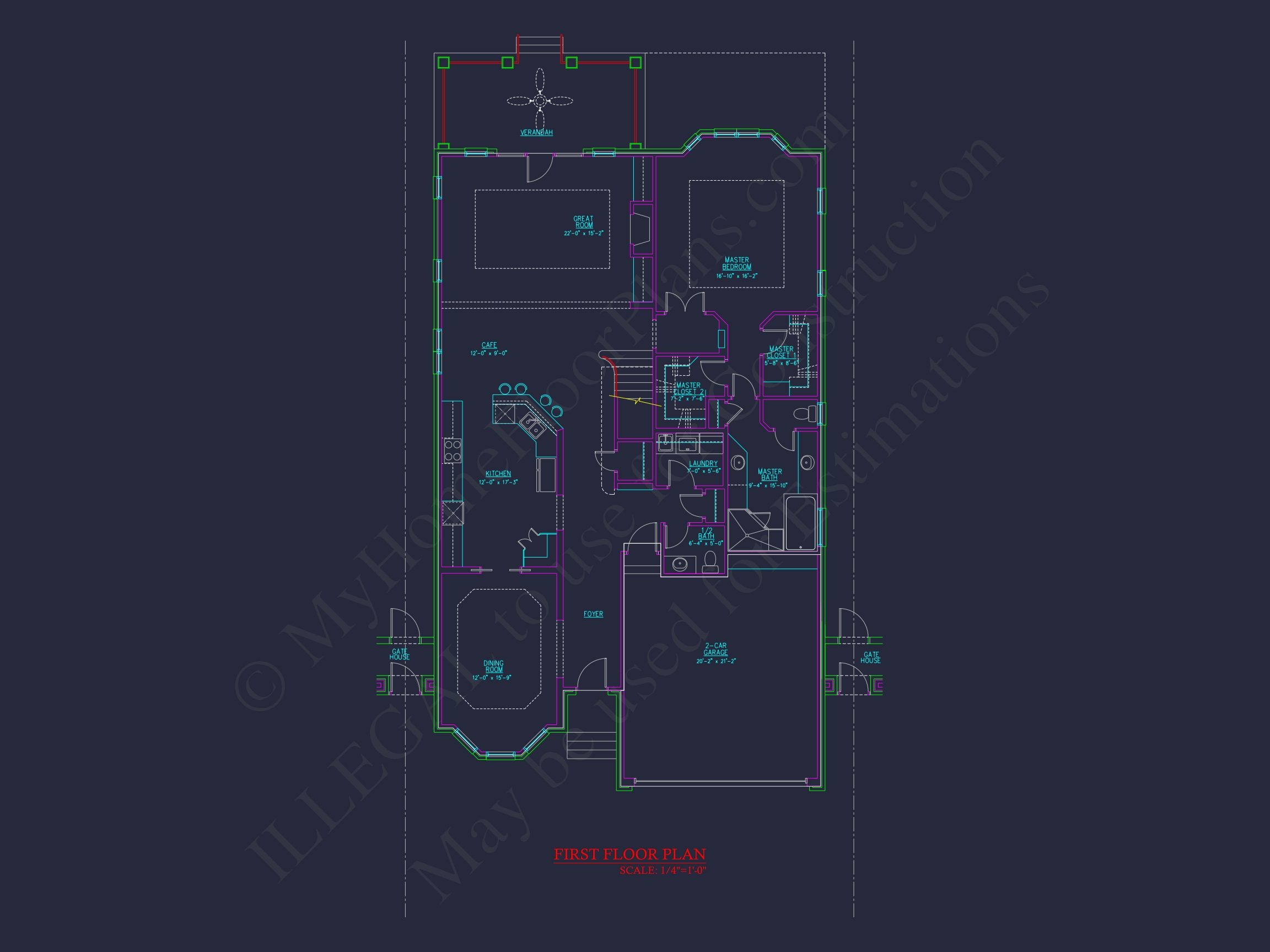 Craftsman Home Plan with 2 Floors, CAD Designs & Blueprint (30)