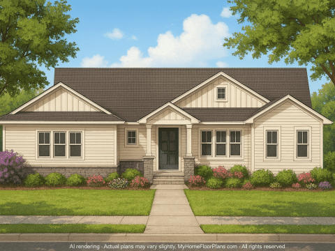 Craftsman Home Plan with 2 Floors, CAD Designs & Open Layout