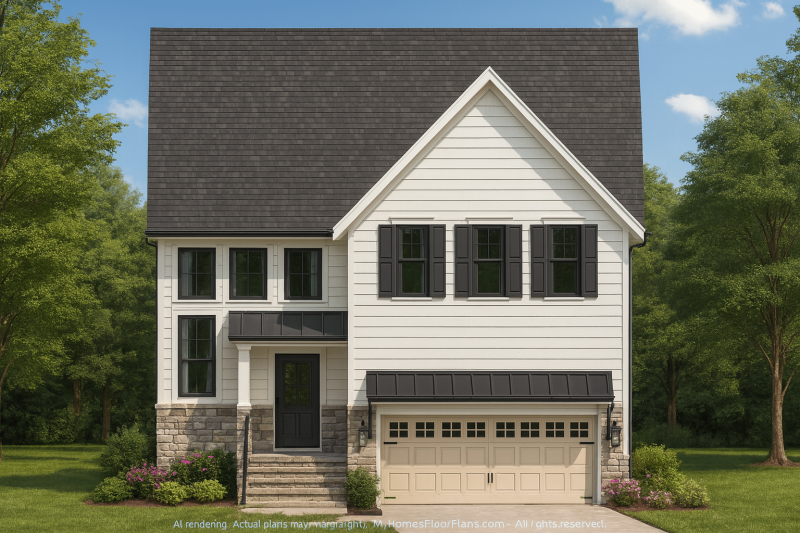 Craftsman Home Plan with 2 Floors, Open Layout, and CAD Designs
