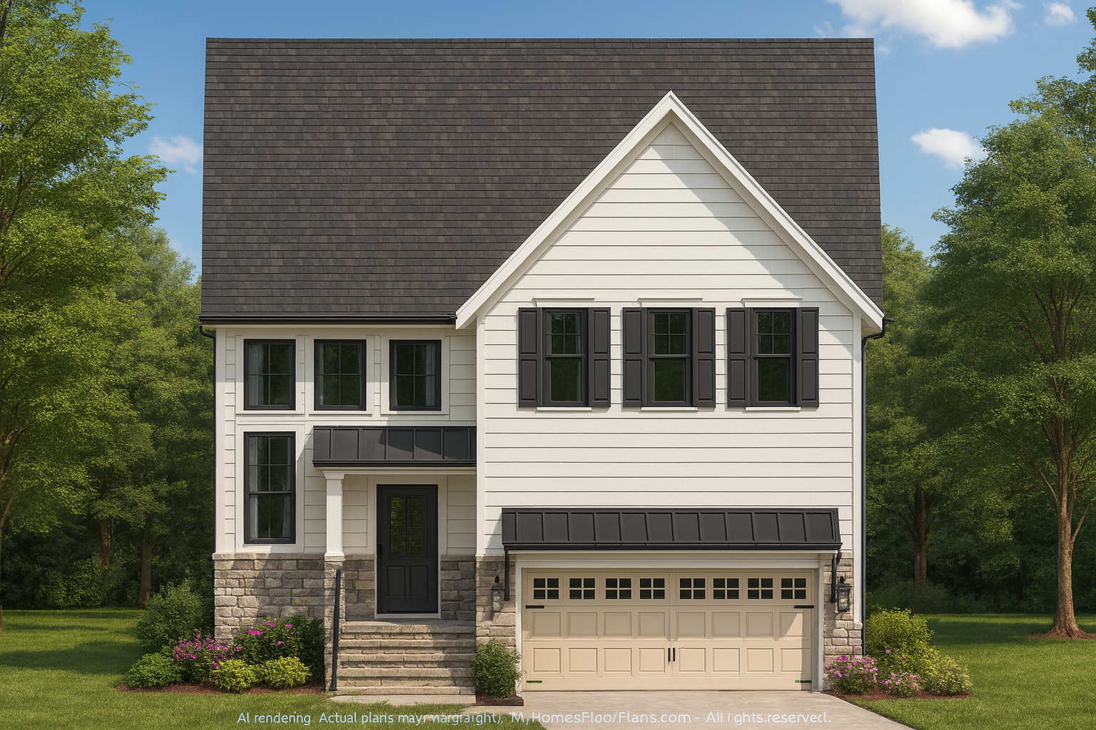 Craftsman Home Plan with 2 Floors, Open Layout, and CAD Designs