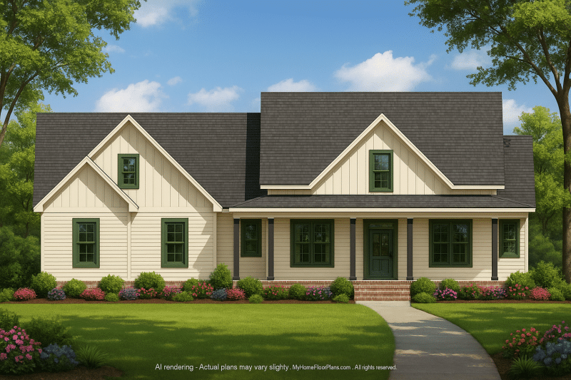 Craftsman Home Plan with 2,041 SF – Classic Charm Meets Functional Design
