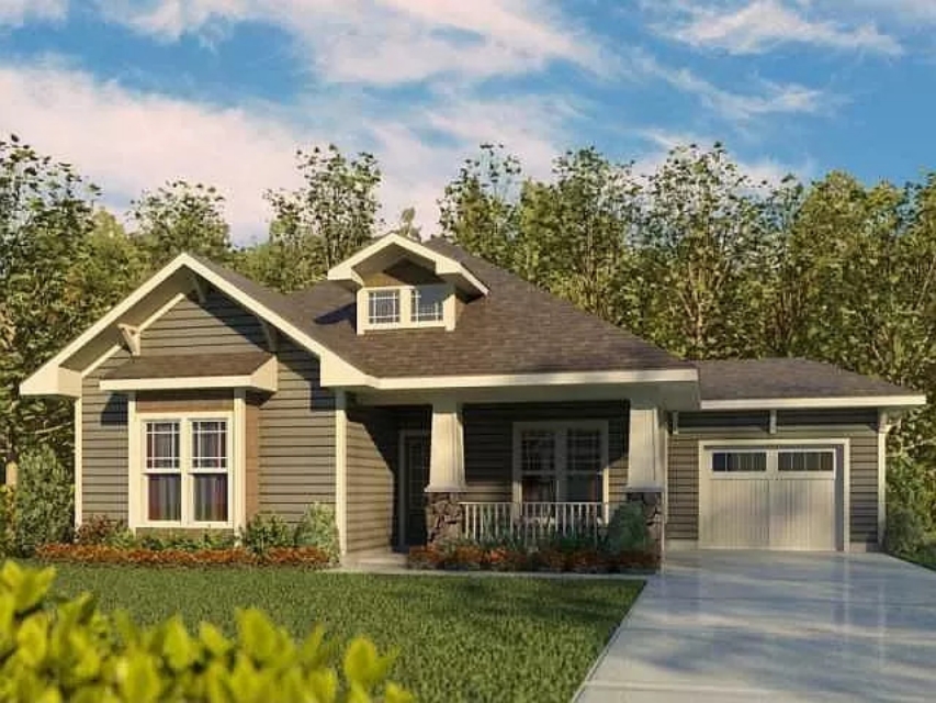 Craftsman Home Plan with 3 Bedrooms, 2 Baths, and CAD Designs