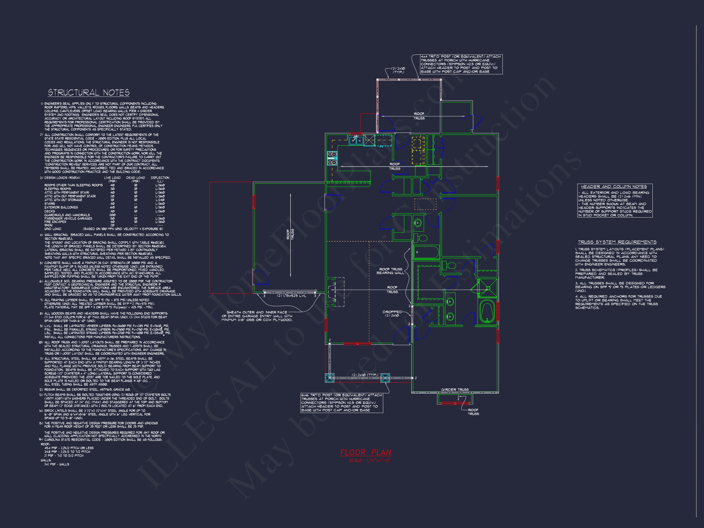 Craftsman Home Plan with 3 Bedrooms, 2 Baths, and CAD Designs (9)