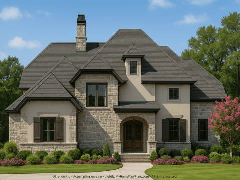 Craftsman Home Plan with 3 Bedrooms, Garage & Bonus Room