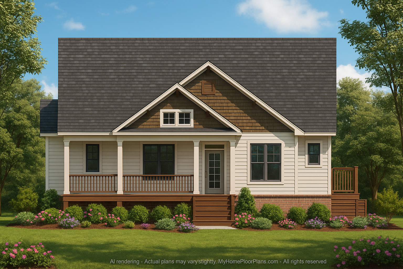 Craftsman Home Plan with 4 Bedrooms and Open Floor Design