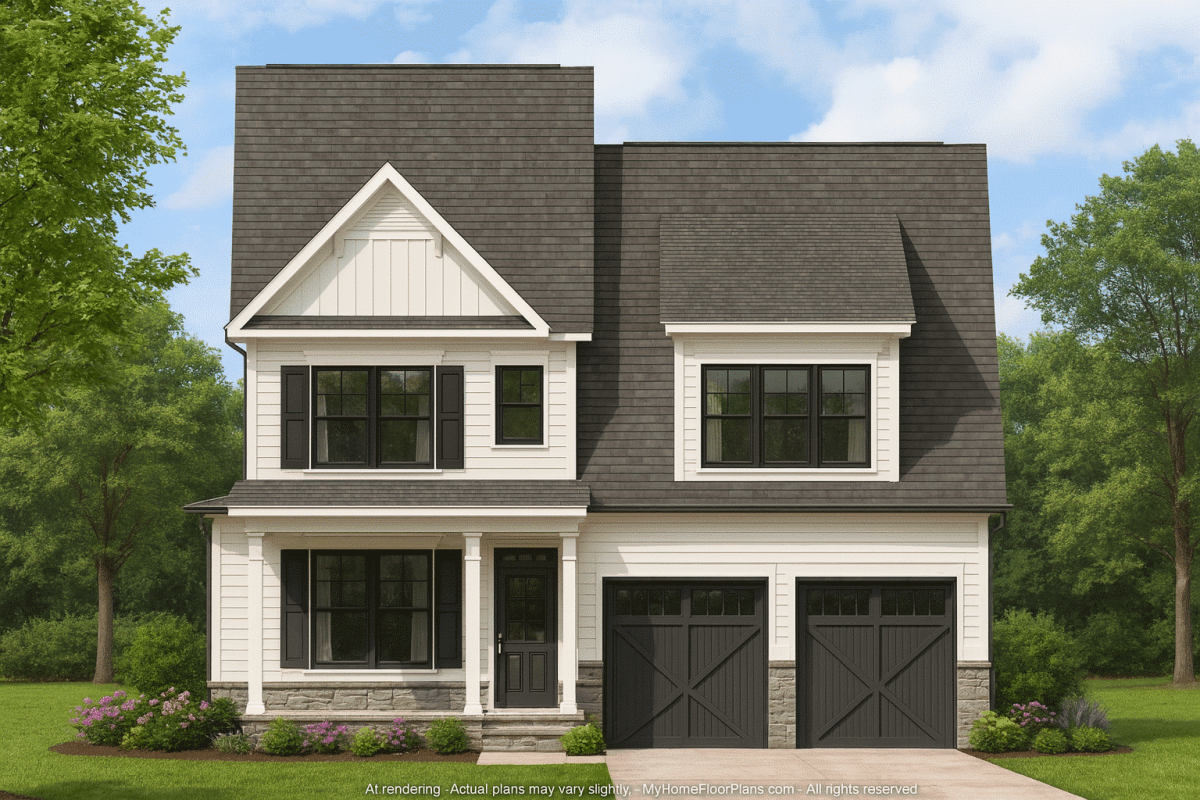 Craftsman Home Plan with CAD Blueprint and Open Floor Plan