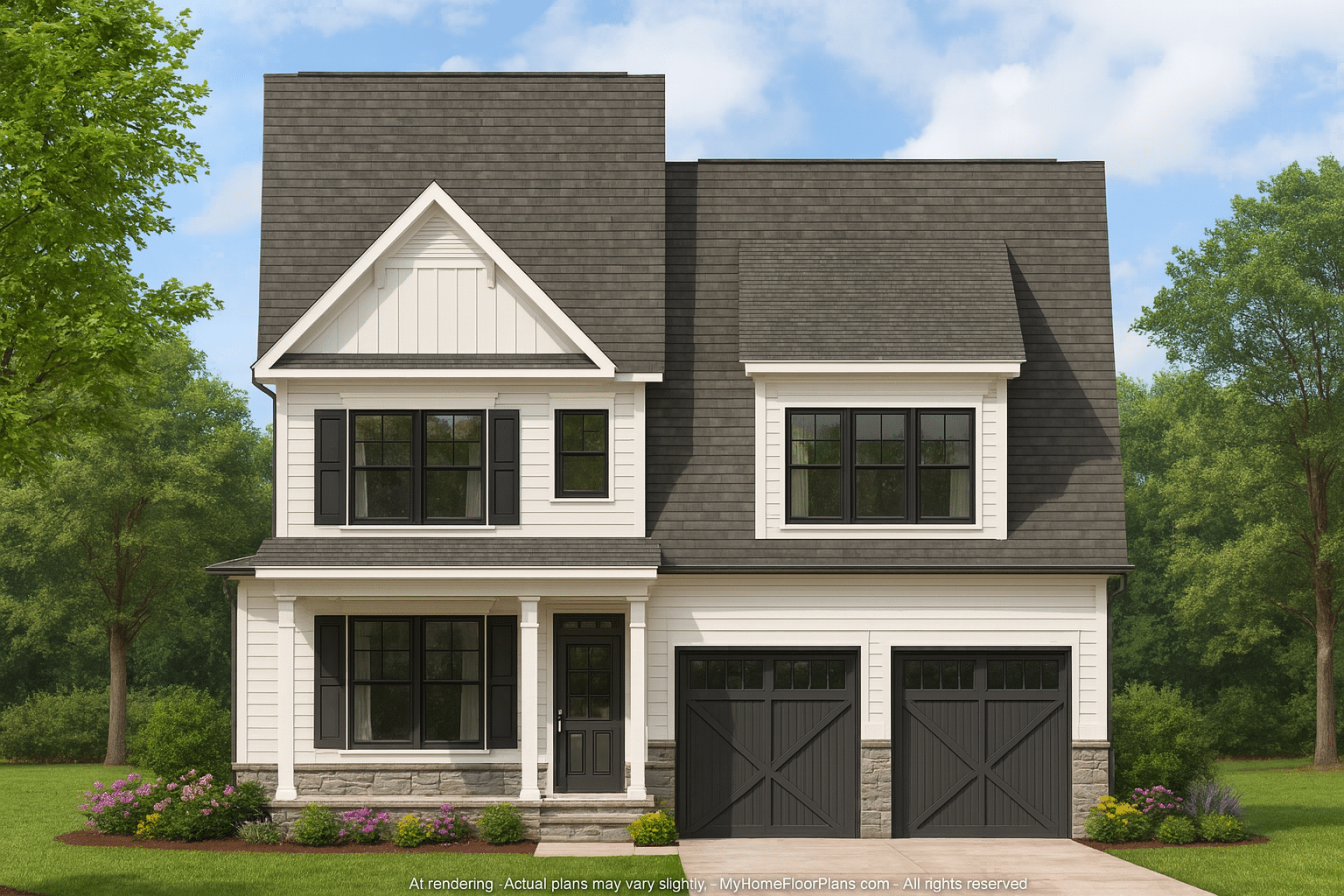 Craftsman Home Plan with CAD Blueprint and Open Floor Plan