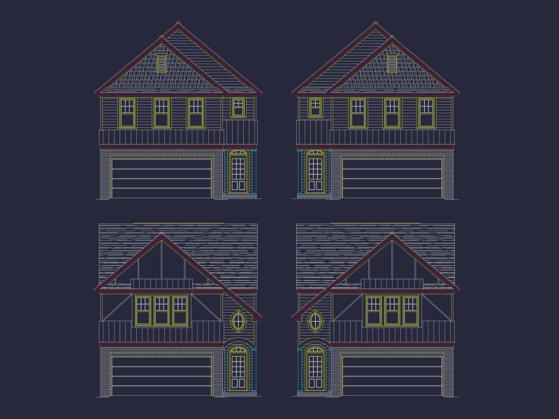 Craftsman Home Plan with Detailed Blueprint and CAD Designs