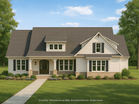 Craftsman Home Plan with Detailed Floor Plan and CAD Designs