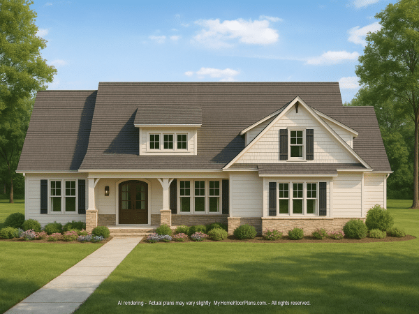 Craftsman Home Plan with Detailed Floor Plan and CAD Designs