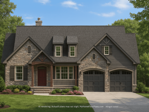 Craftsman Home Plan with Open Floor Blueprint Designs