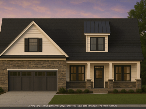 Craftsman Home Plan with Open Floor Layout & Bonus Room