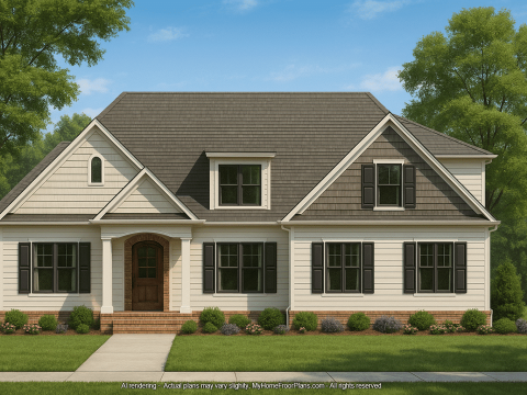 Craftsman Home Plan with Open Floor Layout and CAD Blueprints