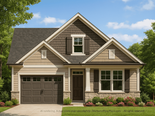 Craftsman Home Plan with Open Floor Layout and CAD Designs