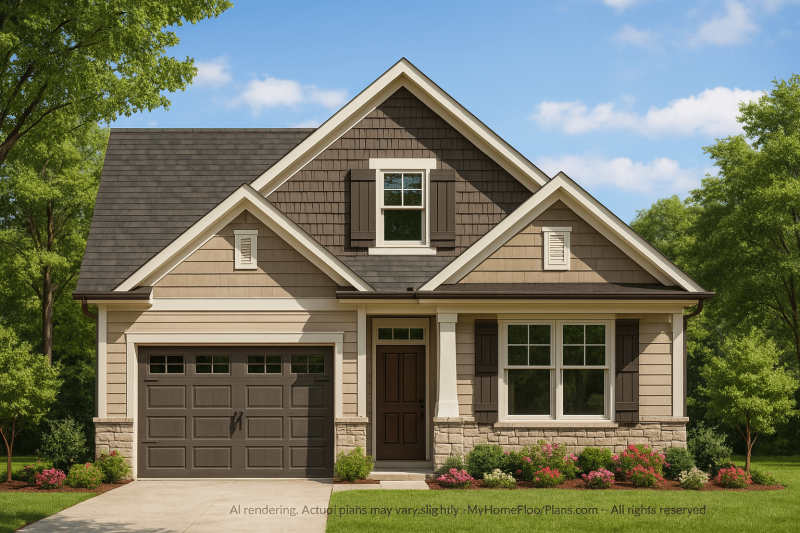 Craftsman Home Plan with Open Floor Layout and CAD Designs