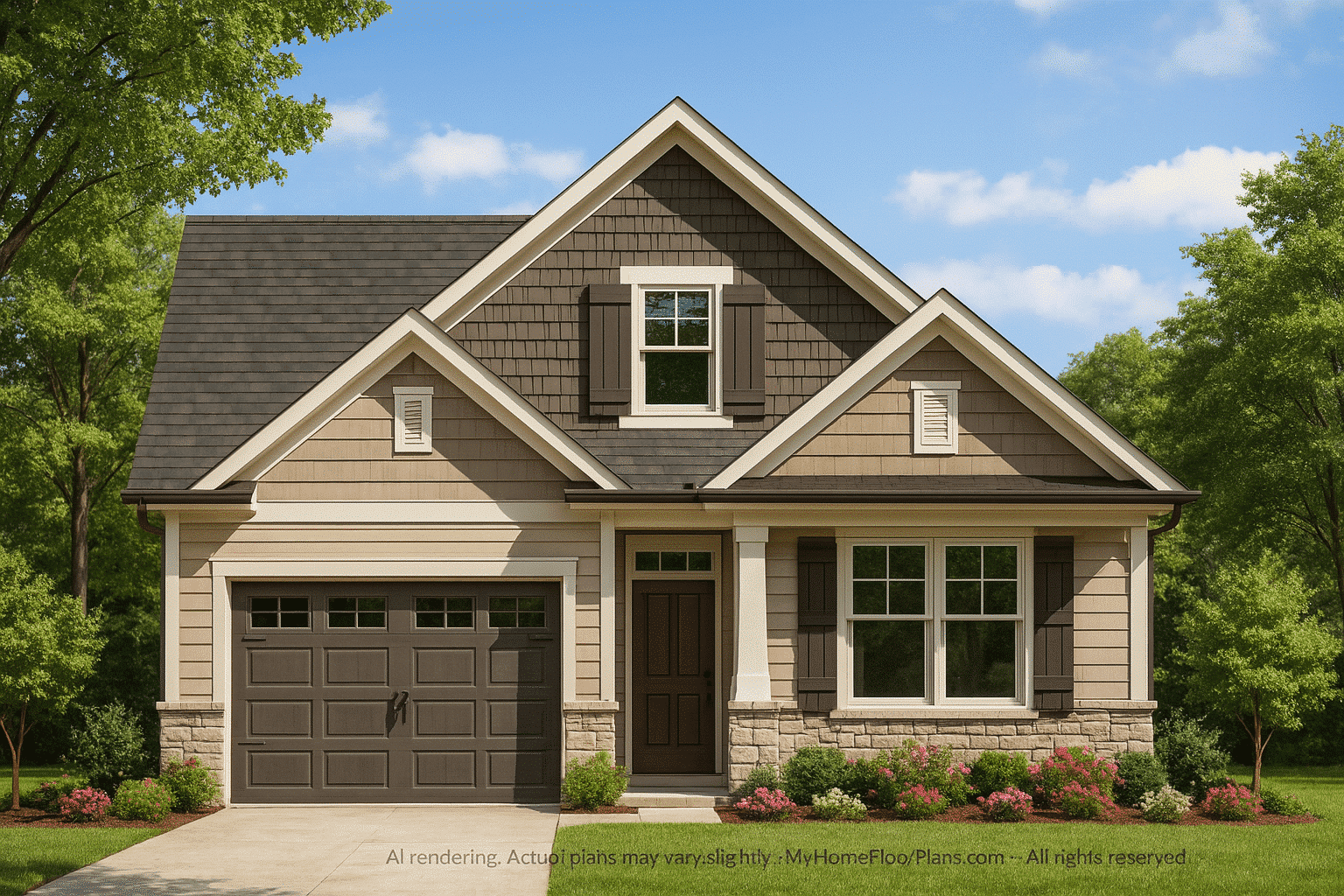 Craftsman Home Plan with Open Floor Layout and CAD Designs