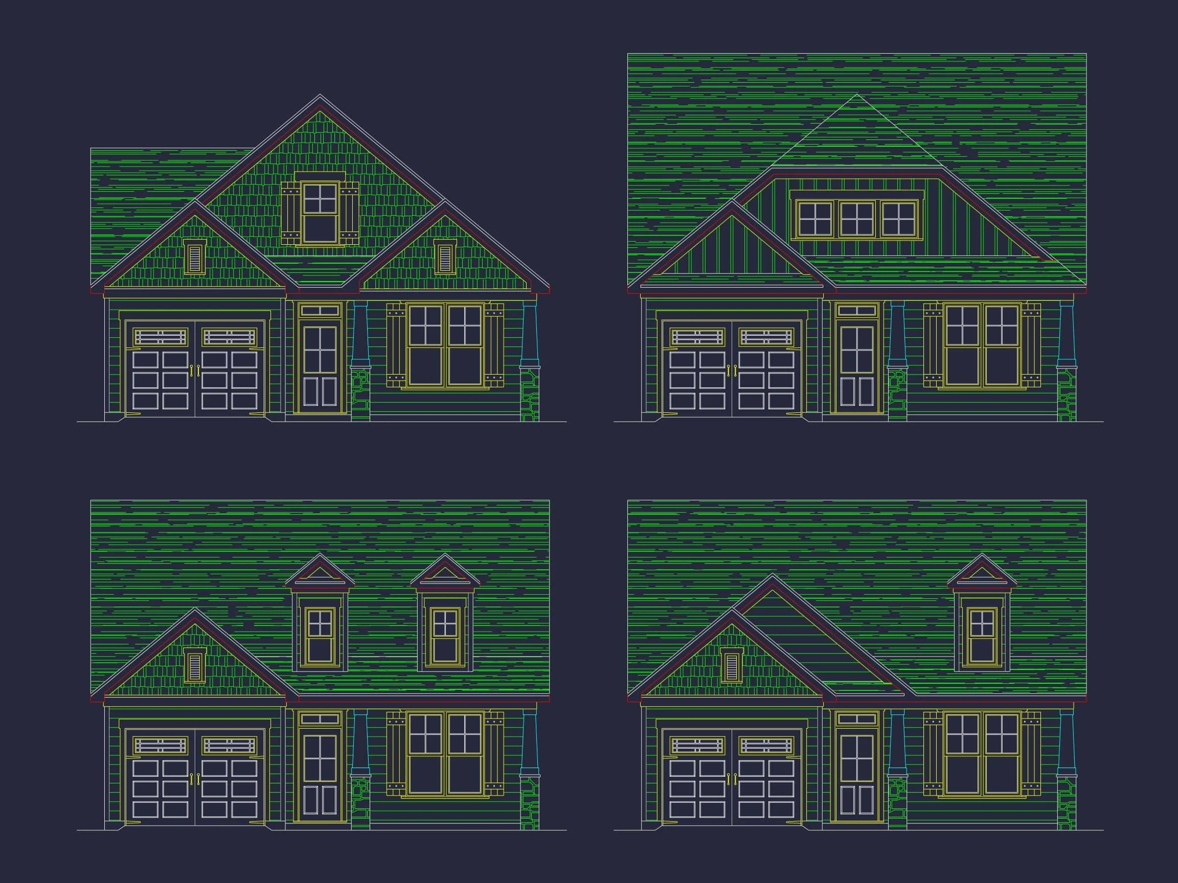 Craftsman Home Plan with Open Floor Layout and CAD Designs