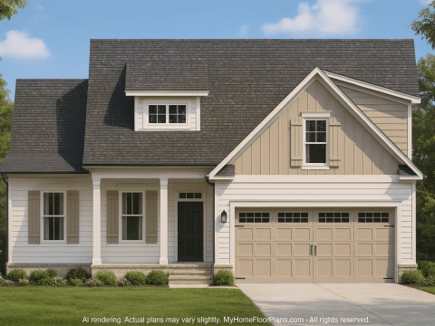 Craftsman Home Plan with Open Floor Plan & 1.5 Stories
