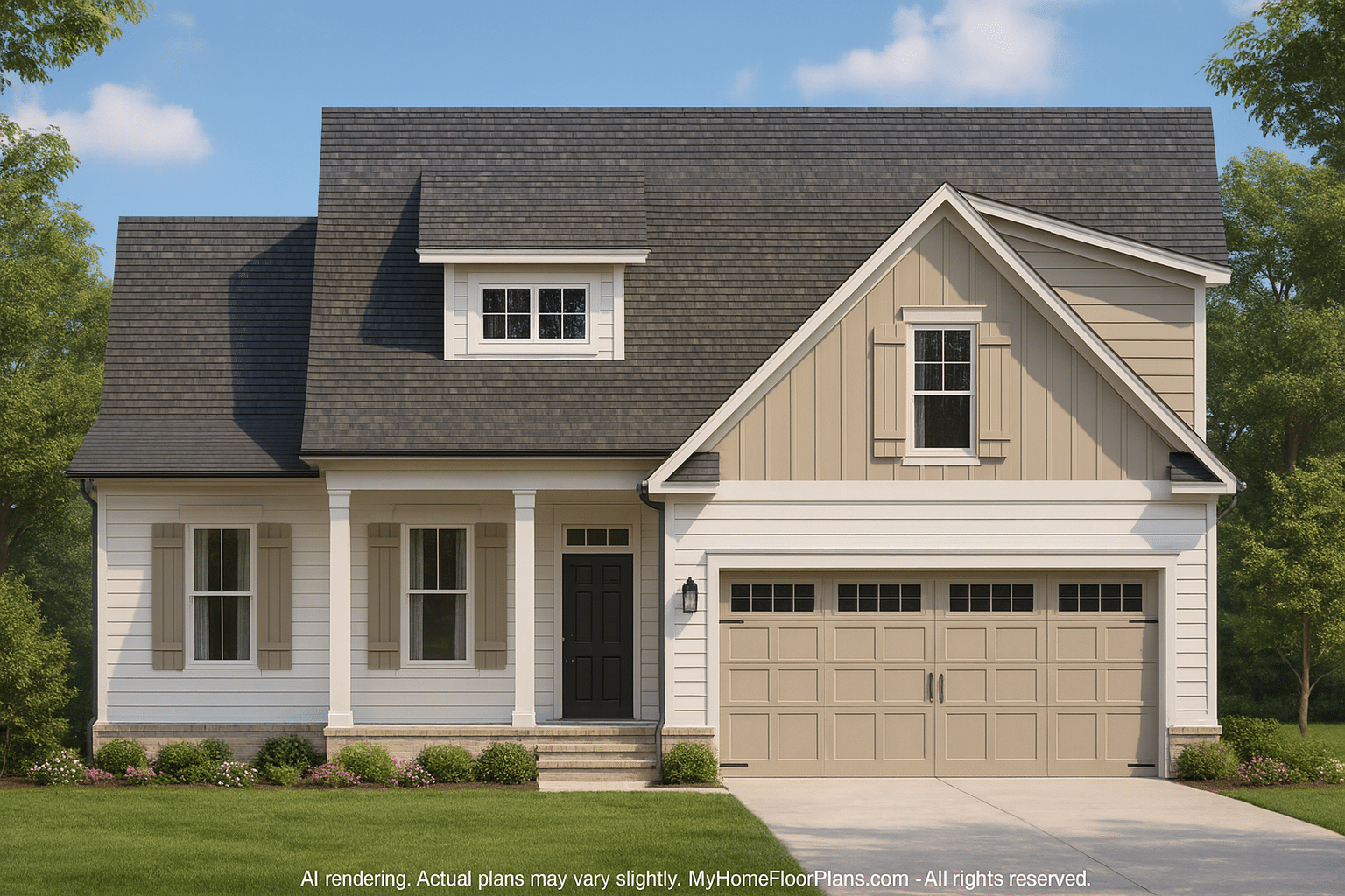 Craftsman Home Plan with Open Floor Plan & 1.5 Stories