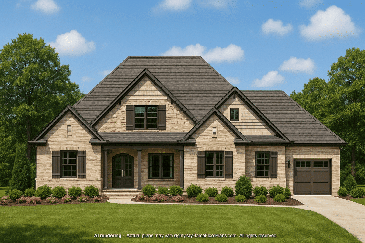 Craftsman Home Plan with Open Floor Plan and 2-Story Design