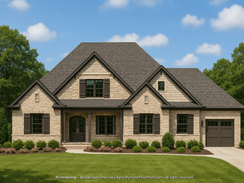 Craftsman Home Plan with Open Floor Plan and 2-Story Design